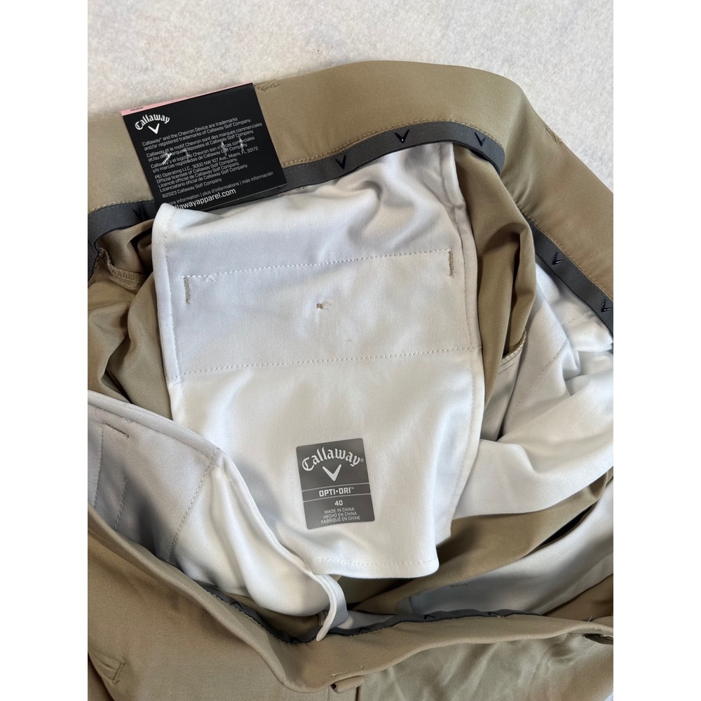 Callaway Opti-Dri Golf Shorts Men 40W Chinchilla Tan Stretch UPF 50 CGBSE0W5 NEW - Picture 7 of 9